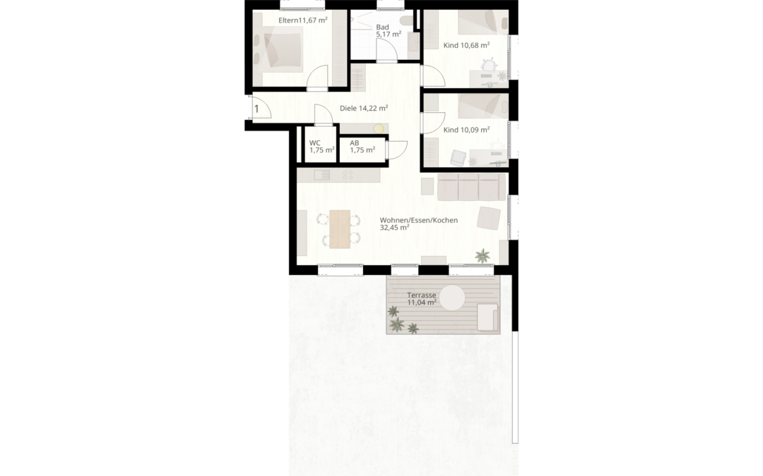4 Zimmer Wohnung Nr.1 | 89233 Neu-Ulm