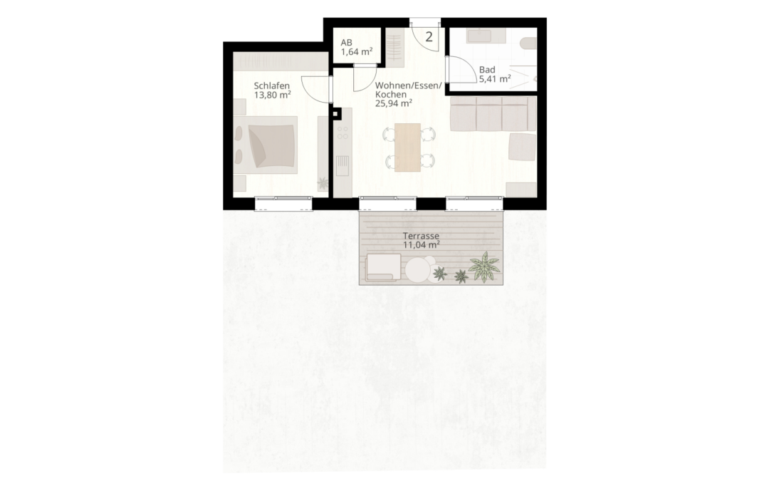 2 Zimmer Wohnung Nr.2 | 89233 Neu-Ulm