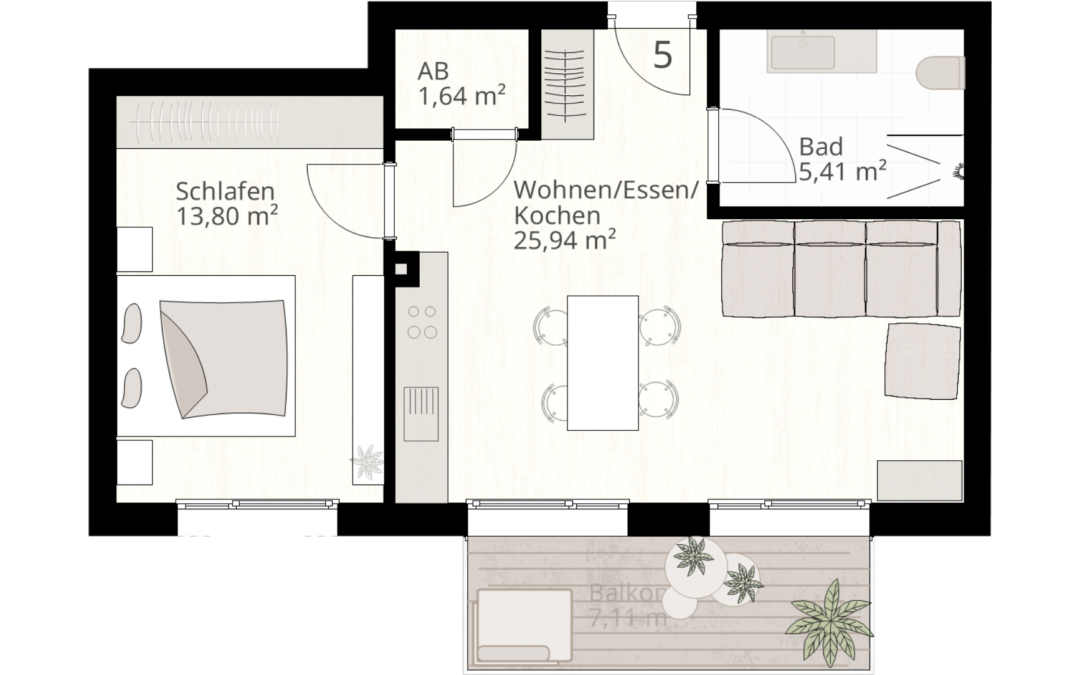 2 Zimmer Wohnung Nr.5 | 89233 Neu-Ulm