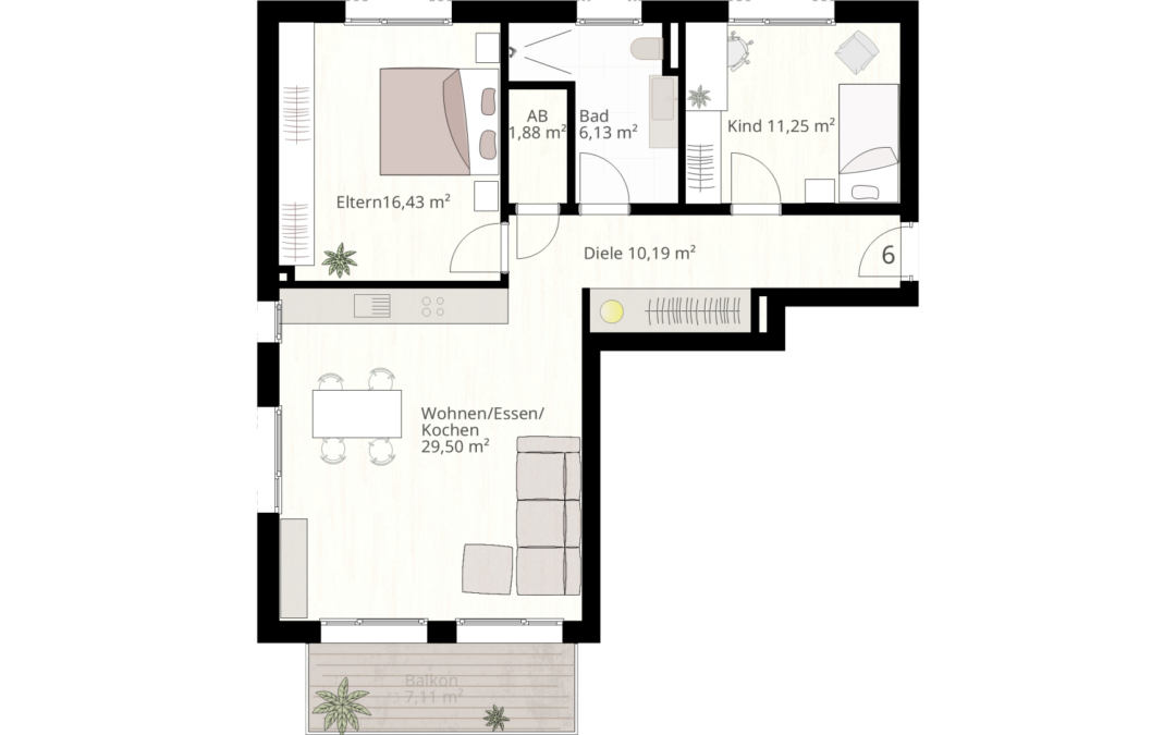 3 Zimmer Wohnung Nr.6 | 89233 Neu-Ulm
