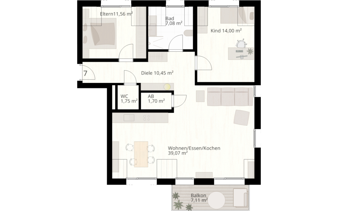 4 Zimmer Wohnung Nr.7 | 89233 Neu-Ulm