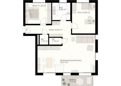 4 Zimmer Wohnung Nr.7 | 89233 Neu-Ulm