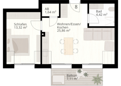 2 Zimmer Wohnung Nr.8 | 89233 Neu-Ulm