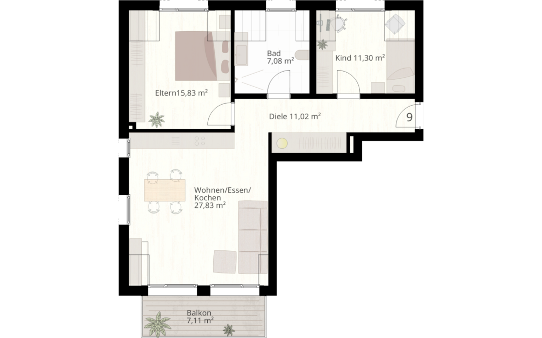 3 Zimmer Wohnung Nr.9 | 89233 Neu-Ulm