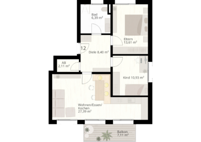 3 Zimmer Wohnung Nr.12 | 89233 Neu-Ulm