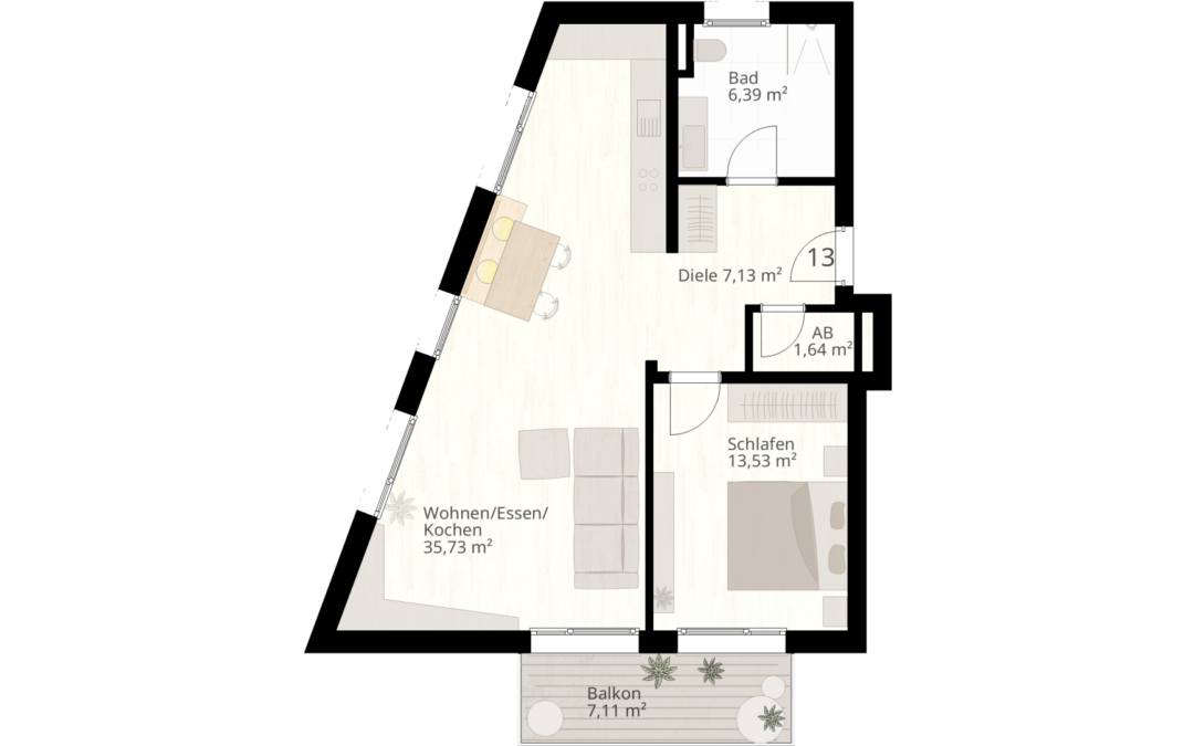 3 Zimmer Wohnung Nr.13 | 89233 Neu-Ulm