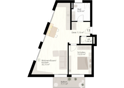 3 Zimmer Wohnung Nr.13 | 89233 Neu-Ulm