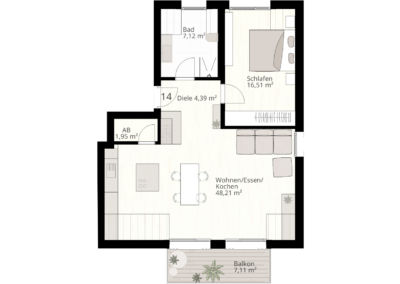 2 Zimmer Wohnung Nr.14 | 89233 Neu-Ulm