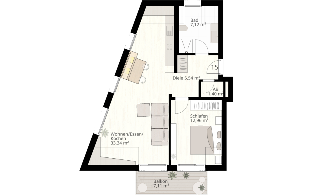 2 Zimmer Wohnung Nr.15 | 89233 Neu-Ulm